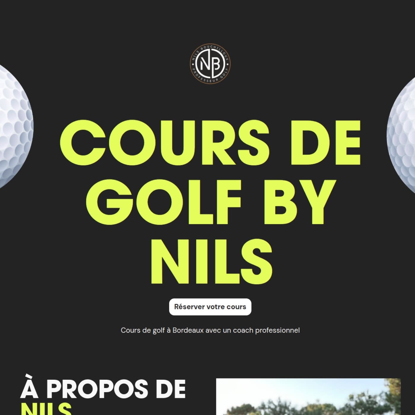 Aperçu du site Nils Bouchilloux réalisé par Boki Agency
